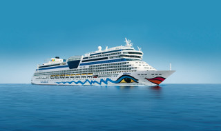 Cruise ship ocean blue sky - art informel free wallpaper