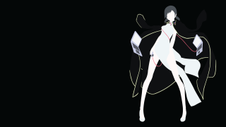 Woman white dress black background 3 - line free wallpaper
