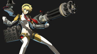 Woman black white outfit gun - concept art free wallpaper