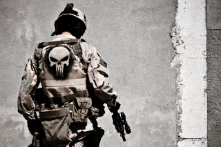 Military man gun skull street - a man in a military uniform free wallpaper