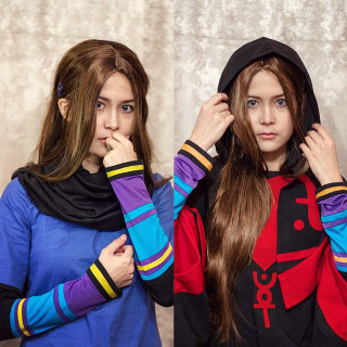 Two girls matching outfits posing - a picture together free wallpaper