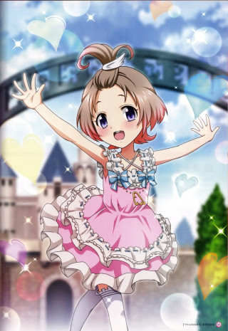 Girl pink dress bridge castle - a pink dress free wallpaper
