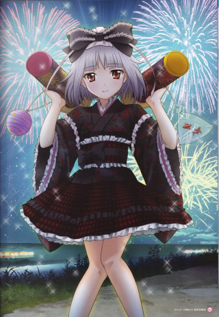 Girl dress bottle fireworks stars - free new year wallpaper