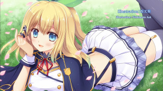 Anime girl cellphone ground green - her ear free wallpaper for desktop