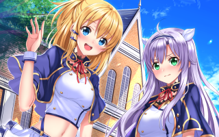 Anime girls building sky trees - two anime girl free wallpaper
