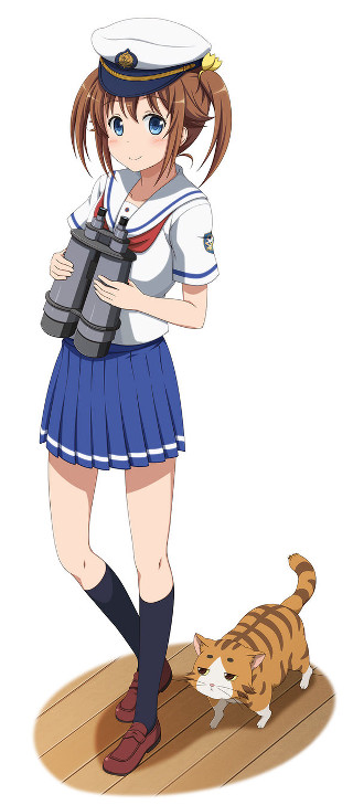 Girl sailor cat woodenfloor blueeyes - wooden free wallpaper