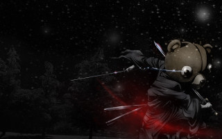 Bear sword dark forest snow - a bear free wallpaper