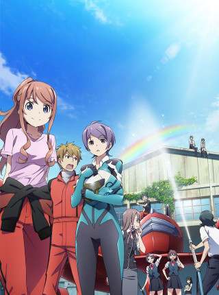 People roof rainbow sky building - synchromism free wallpaper