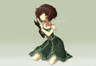 Woman green dress black cat - a green dress holding free wallpaper