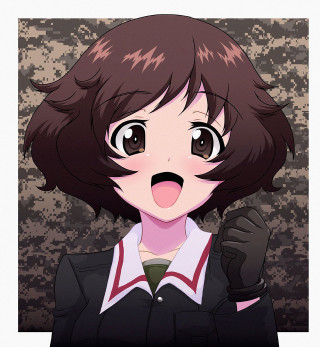Woman funny face military uniform - eizan kikukawa free wallpaper