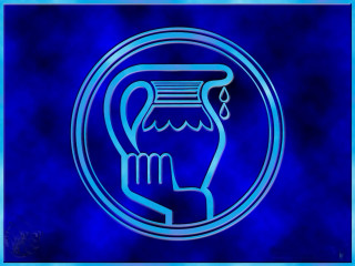 Blue vase flower hand symbolism - center free wallpaper