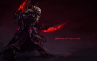 Demonic creature red lights face - its hand free wallpaper