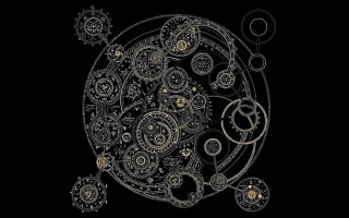 Black white clock gears background 2 - gear free wallpaper