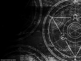 Pentagram black white numbers symbols - occult free wallpaper