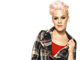 Pink haired plaid jacket portrait - her pocket free wallpaper
