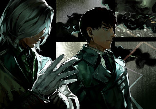 Couple people smoke room gun - analytical free wallpaper