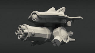 Futuristic object large propeller small - 3 d model free wallpaper