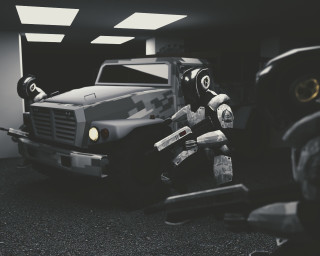 Toy truck lego man garage - redshift free wallpaper