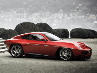 Red sports car mountain city - concept design free wallpaper