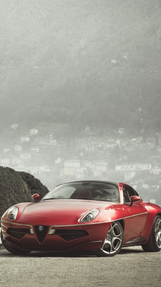 Red sports car mountain foggy - andrew law free wallpaper