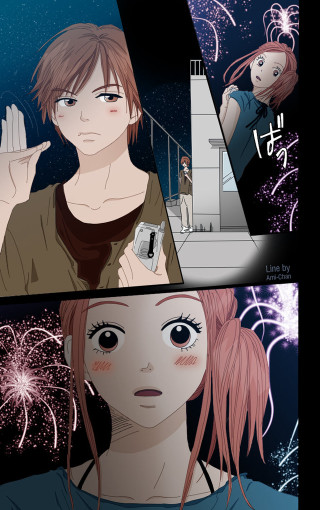 Fireworks girl boy manga astronaut - brown free wallpaper