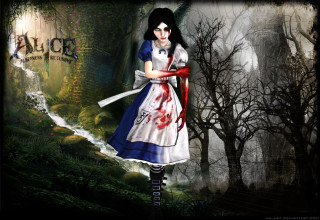 Woman costume knife forest trees - a costume holding free wallpaper