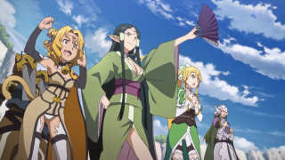 Anime characters blue sky clouds 8 - a renaissance painting free wallpaper for desktop