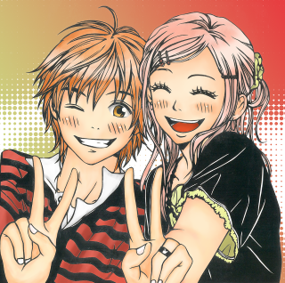 Peace sign smiling friends hands - two person free wallpaper