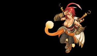 Woman sword tail flying arms - character art free wallpaper