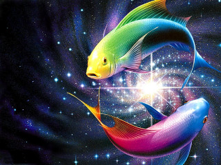 Colorful fish galaxy water stars 2 - barclay shaw free wallpaper