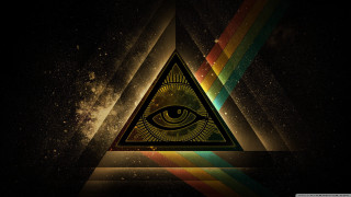 Triangle rainbow eye light middle - a triangle free wallpaper