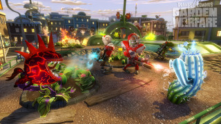 Cartoon characters field plants city - a group of cartoon characters free wallpaper