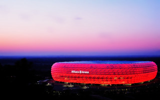 Large building red light night 2 - sky free wallpaper