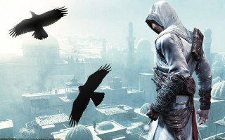 Man hooded outfit roof bird - a roof free wallpaper