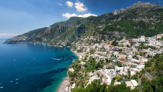 City cliff ocean mountains view - the ocean and mountains free wallpaper