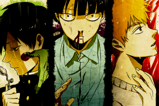 Three anime characters group standing - madhouse free wallpaper