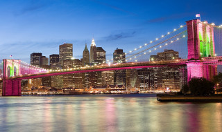 Bridge lights city background nightscape - a city in the background free wallpaper
