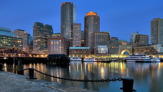 City skyline bridge boats nighttime 2 - bascove free wallpaper for desktop