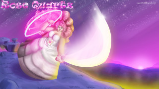 Woman dress pink umbrella moon 2 - carla wyzgala free wallpaper