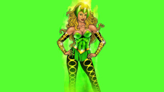 Woman green yellow costume background - costume free wallpaper