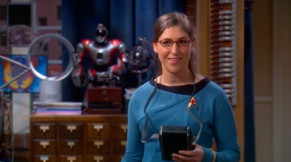 Woman blue shirt tablet robot - science fiction free wallpaper