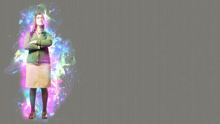 Woman arms crossed colorful background - mystical free wallpaper
