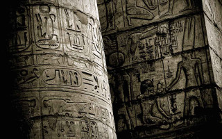 Egyptian columns museum clock writing - complexity free wallpaper