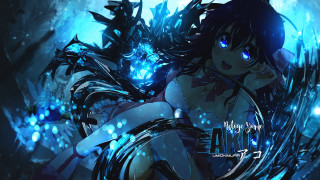 Blue eyes black hair holography - a blue light free wallpaper