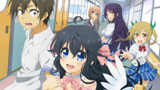 Anime girls hallway bow tie - a group of anime girls free wallpaper