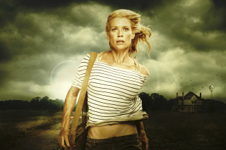 Woman backpack dirt road house - carey morris free wallpaper