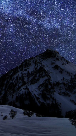 Mountain night sky stars aurora - amir zand free wallpaper