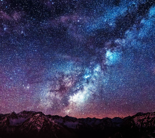 Night sky stars mountain purple - sky free wallpaper