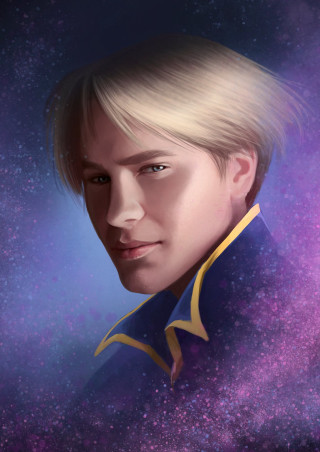 Blonde man blue shirt space - the background free wallpaper