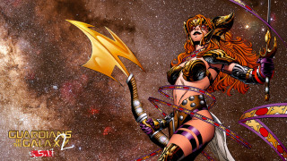 Woman costume sword galaxy background 2 - ann thetis blacker free wallpaper